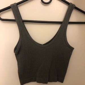 A dark green crop tank top from Urban Outfitters